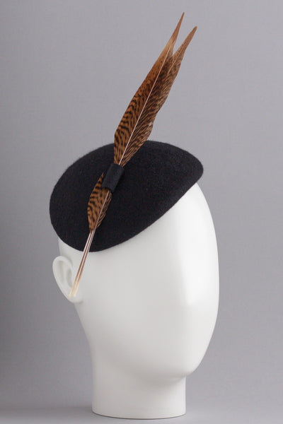 ELECTRA - pheasant feather hat