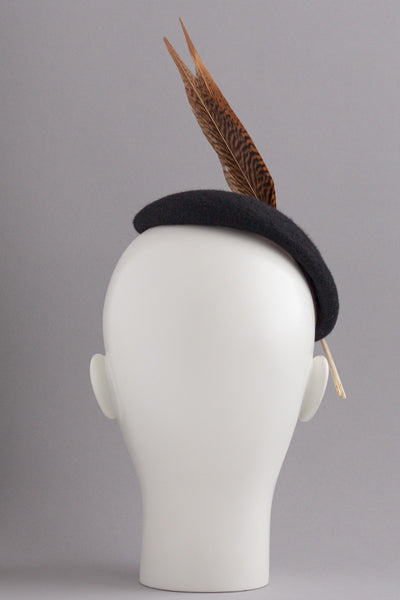 ELECTRA - pheasant feather hat